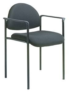 B9501BK - Guest Stacking Chair with Arm in Black
