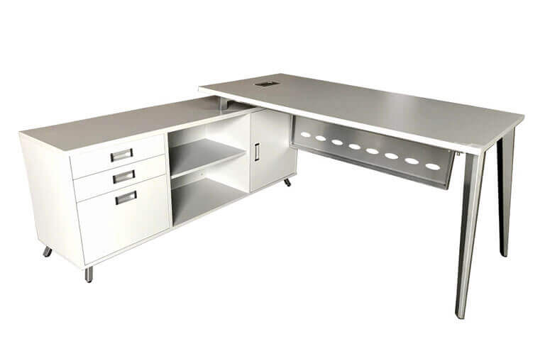 GZ Modern Free-Standing Desk Set Cabinet on Left