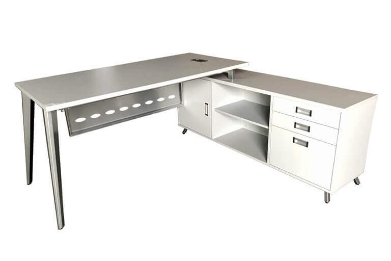 GZ Modern Free-Standing Desk Set Cabinet on Right