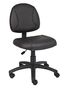 B305BKL: Deluxe Posture Chair in Black Leather Plus