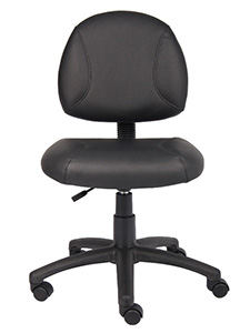 B305BKL: Deluxe Posture Chair in Black Leather Plus Well Constructed
