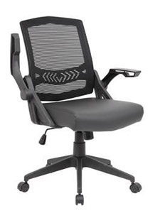 B6223: Black Flip Arm Mesh Task Chair Well Constructed