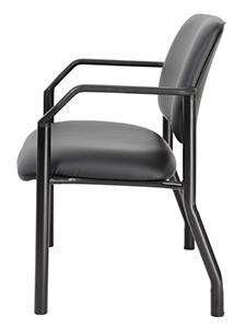 B9591AM-BK500L: Mid Back Guest Chair, 500 lb capacity, Black Good