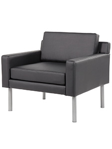 BR8001AMBK: Black Antimicrobial Vinyl Lounge Chair Well Constructed