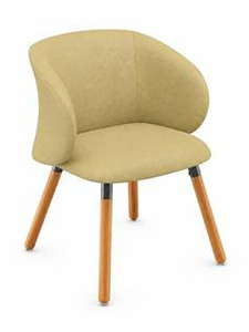 CVBEE36706TVNL020: Fixed Chair, Wooden Legs, Beige Vinyl Excellent