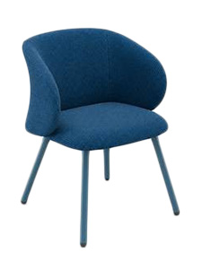 CVBEE36707Grid363: Cobalt Blue Fixed Chair with Metal Legs Excellent