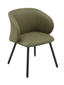 CVBEE36707VNLVERD191: Olive Green Fixed Chair with Metal Legs Excellent
