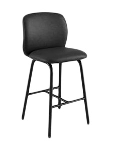 CVBEE36762VNL132Neg: Bar Stool, Black Frame, Black Vinyl Excellent