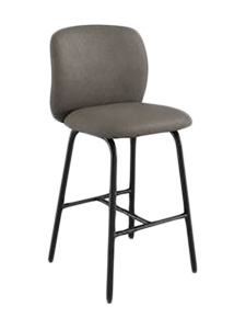 CVBEE36762VNL133Cin: Bar Stool, Black Frame, Gray Vinyl Excellent