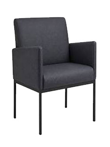 CVBOX39106VNL195Gr: Graphite Waiting Chair, Black Frame Excellent