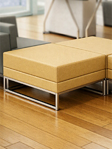 CVCON36205VNL020: Beige Ottoman with Chrome Frame Excellent