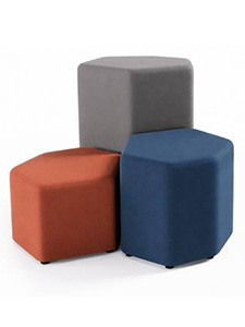 CVFUN36635POL173Gri: Light Gray Hexagonal Puff Excellent