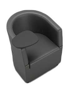 CVSILLAESPVNL195GRA: Black Waiting Chair with Tablet Excellent
