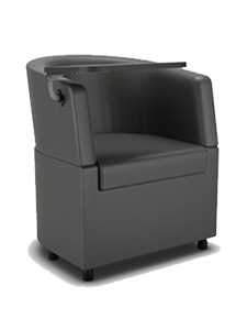 CVSILLAESPVNL195GRA: Black Waiting Chair with Tablet Good