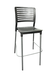 Kai Bar Stool: Plastic Seat & Back with Powder Coated Legs