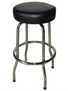 PM009A: Round Swivel Stool Metal Chrome Frame Excellent