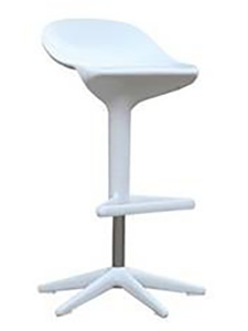 PM028: Modern Black or White Adjustable Spoon Bar Stool