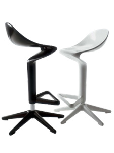 PM028: Modern Black or White Adjustable Spoon Bar Stool Well Constructed