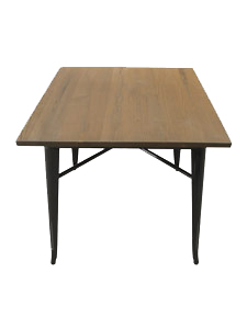 PM1225TWBK - Metal Table with Wooden Top Classic Style