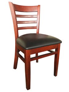 PM14 - Wood Chair with Vinyl Seat Cushion