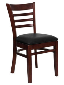 PM14 - Wood Chair with Vinyl Seat Cushion