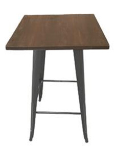 PM1425TW: Metal Table with Wooden Square Top Excellent