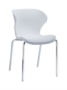 PM2013: Metal Chromed Frame Plastic Seat Guest Chair Good