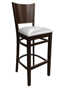 PM26GY: Curved Back Bar Stool with Gray Seat