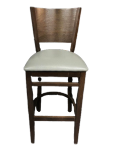 PM26GY: Curved Back Bar Stool with Gray Seat Good