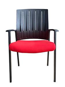 PM9527 - Guest Chair with Polypropylene Back and Red Seat
