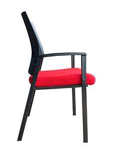 PM9527 - Guest Chair with Polypropylene Back and Red Seat