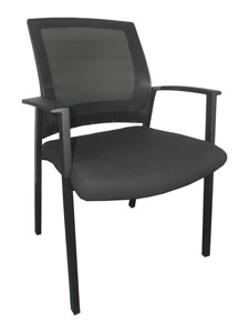 PM9528BKL: Guest Chair with Mesh Back and Vinyl Seat