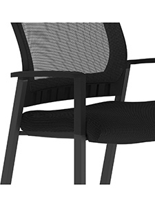 PM9528BKL: Guest Chair with Mesh Back and Vinyl Seat Durable