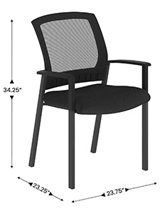 PM9528BKL: Guest Chair with Mesh Back and Vinyl Seat Elegant
